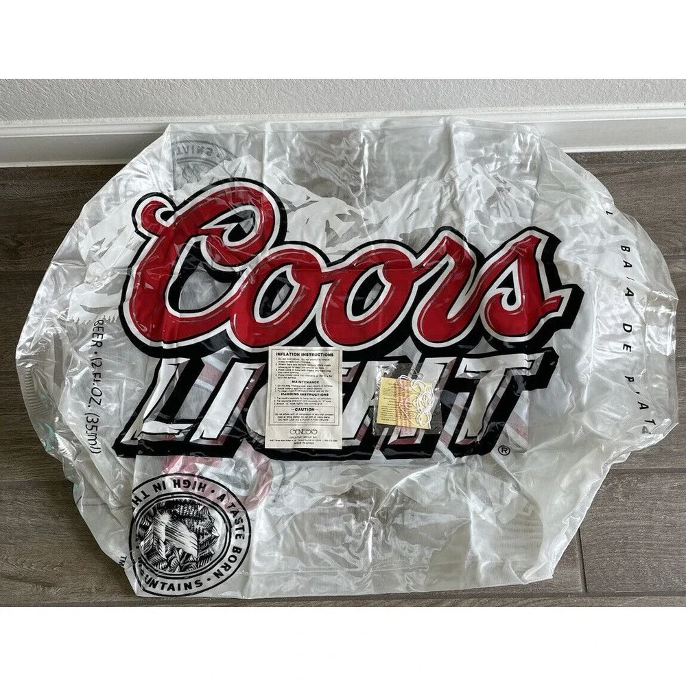 Coors Light Silver Bullet inflatable can man cave pool bar Party Decor NOS VTG